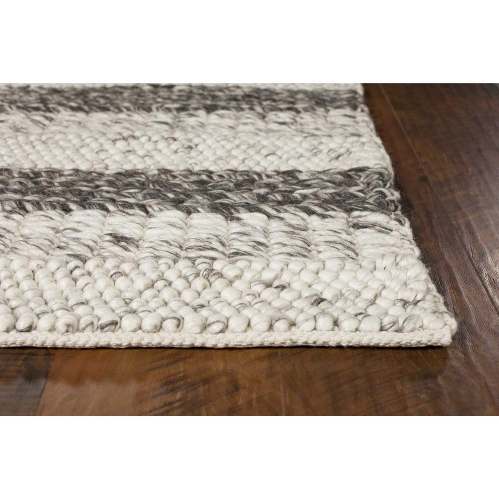 8'x10' Grey White Hand Woven Knobby Stripes Indoor Area Rug - 350293. Picture 4