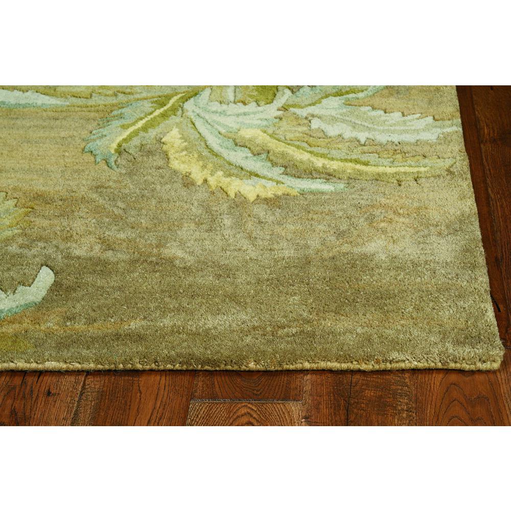 8'x10' Moss Green Hand Tufted Palm Trees Indoor Area Rug - 350310. Picture 2