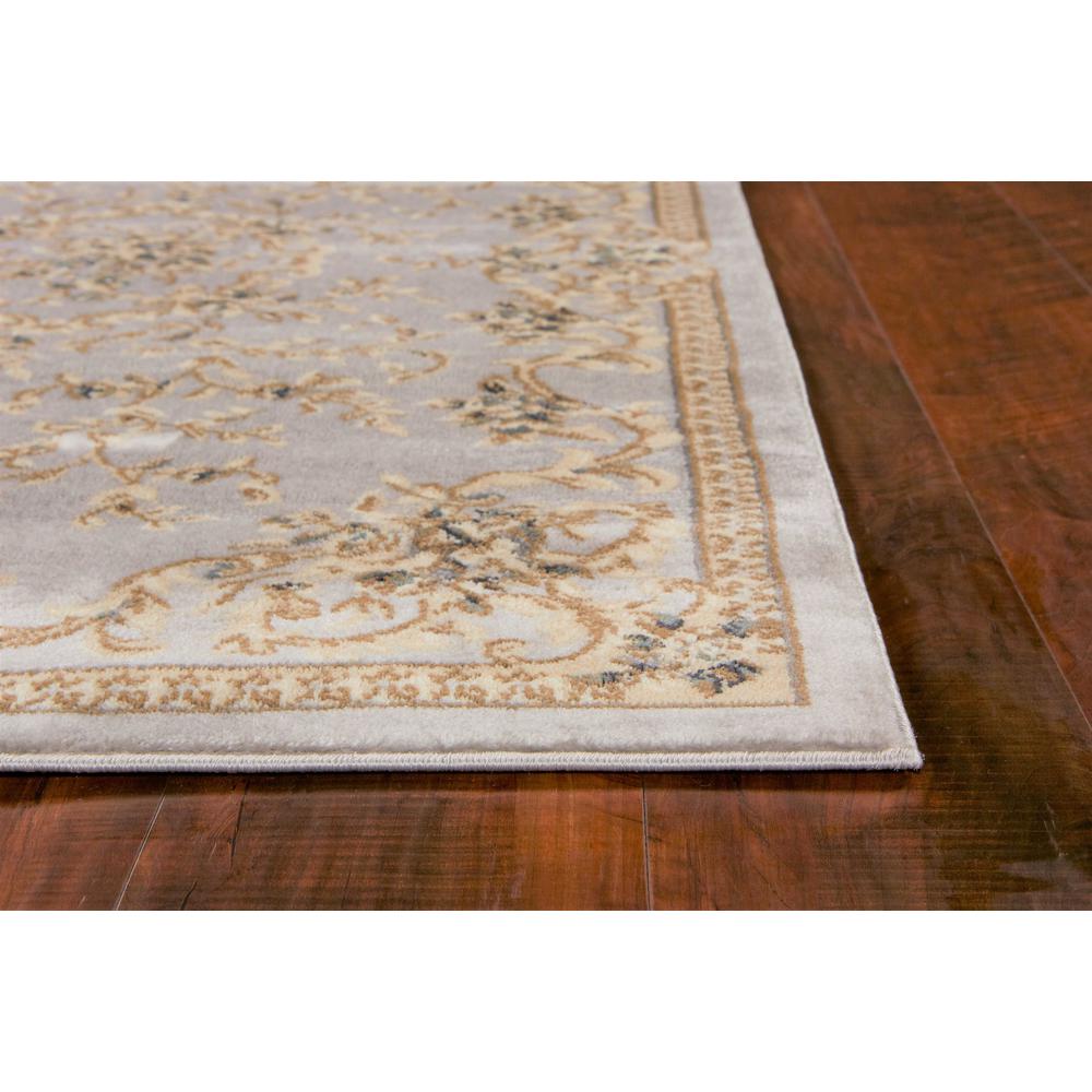 9'x12' Light Grey Bordered Floral Indoor Area Rug - 350364. Picture 5