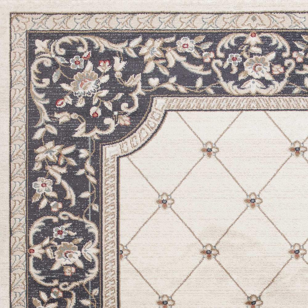 9'x12' Ivory Grey Bordered Floral Indoor Area Rug - 350370. Picture 3