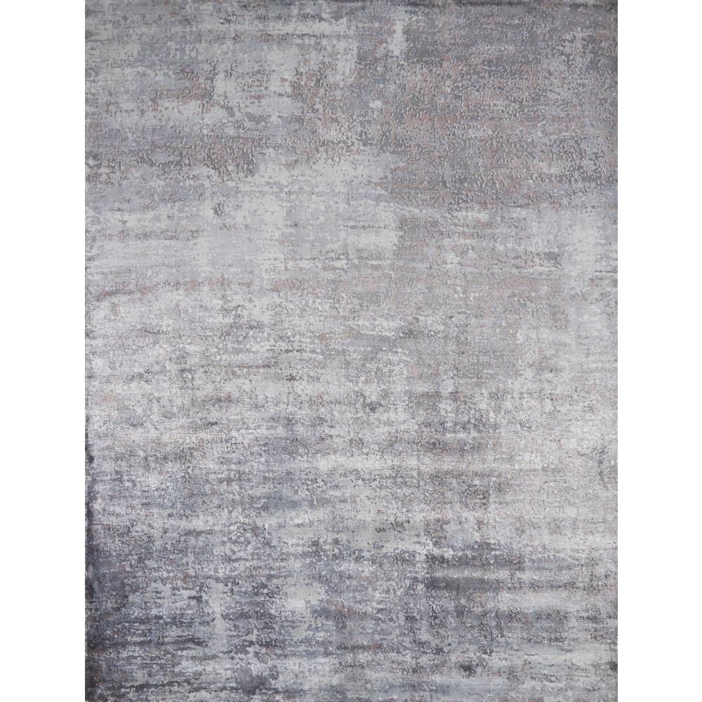 8'x10' Slate Grey Hand Loomed Abstract Brushstroke Indoor Area Rug - 350410. Picture 1