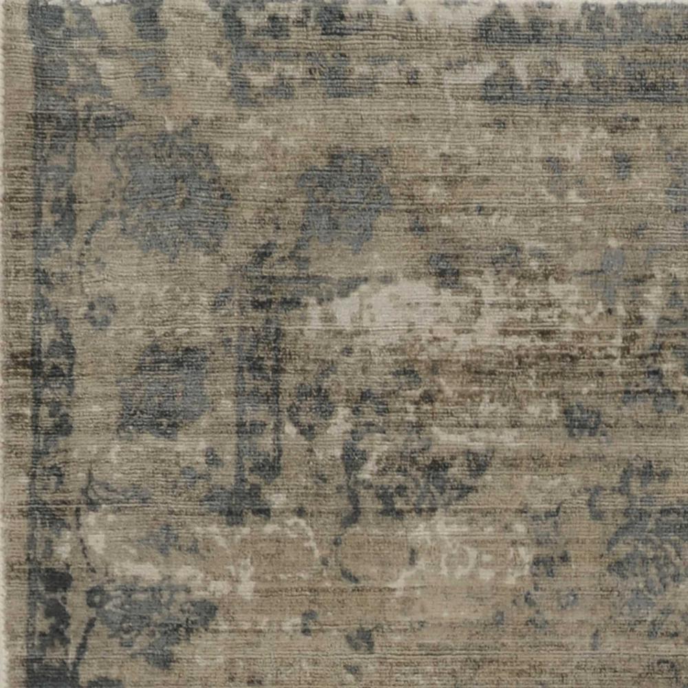 8'x10' Sand Blue Hand Loomed Traditional Floral Indoor Area Rug - 350414. Picture 2