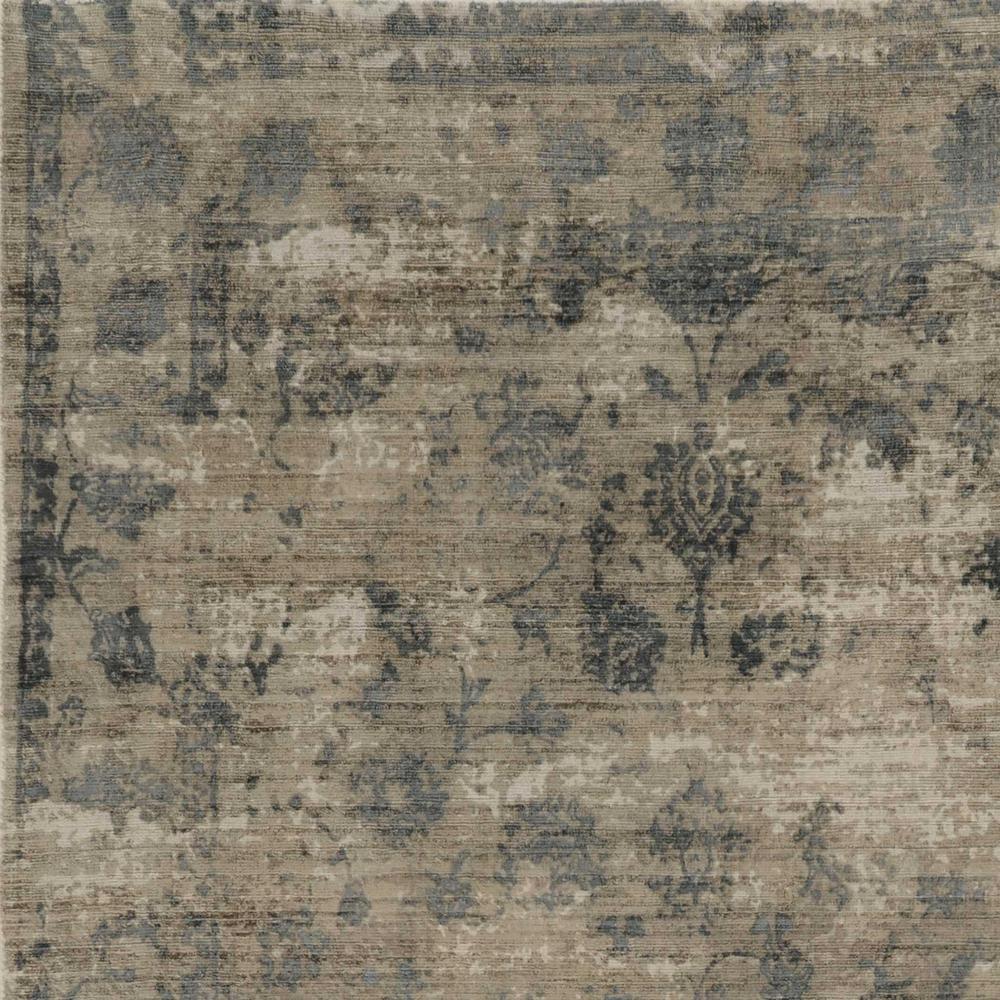 8'x10' Sand Blue Hand Loomed Traditional Floral Indoor Area Rug - 350414. Picture 3