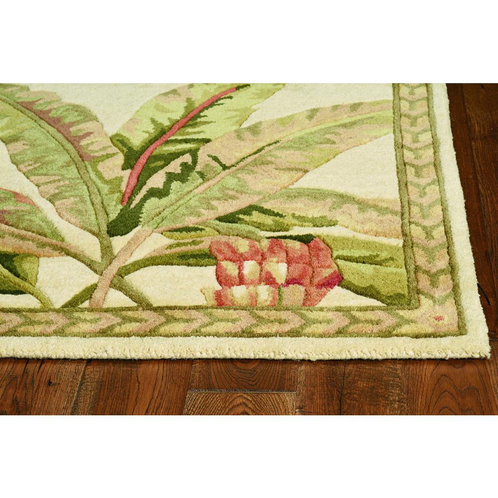 8' x 11'  Wool Ivory with Laurel Border Palm Tree Area Rug - 350429. Picture 2