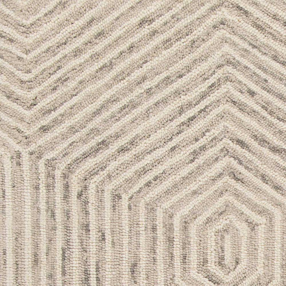 9'x12' Sand Beige Hand Tufted Diamond Pattern Indoor Area Rug - 350502. Picture 2