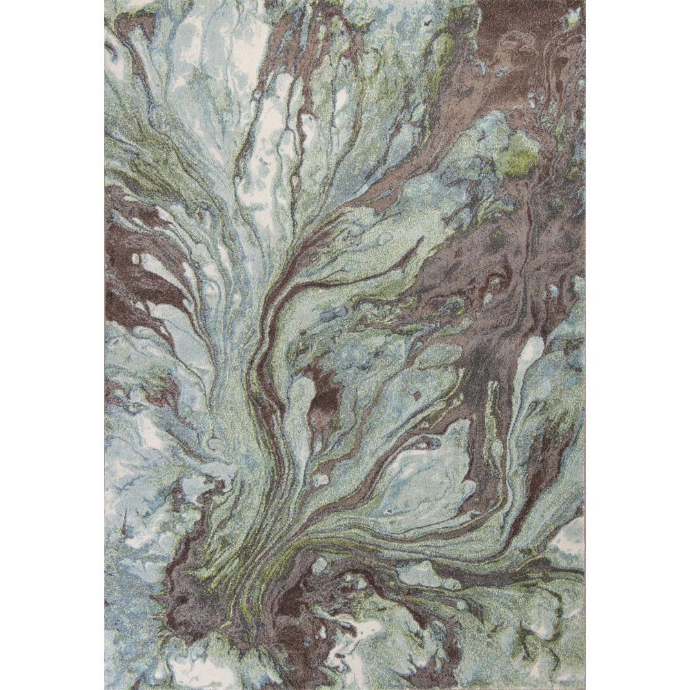 9' x 13'  Green and Brown Abstract Marble Area Rug - 350517. Picture 1