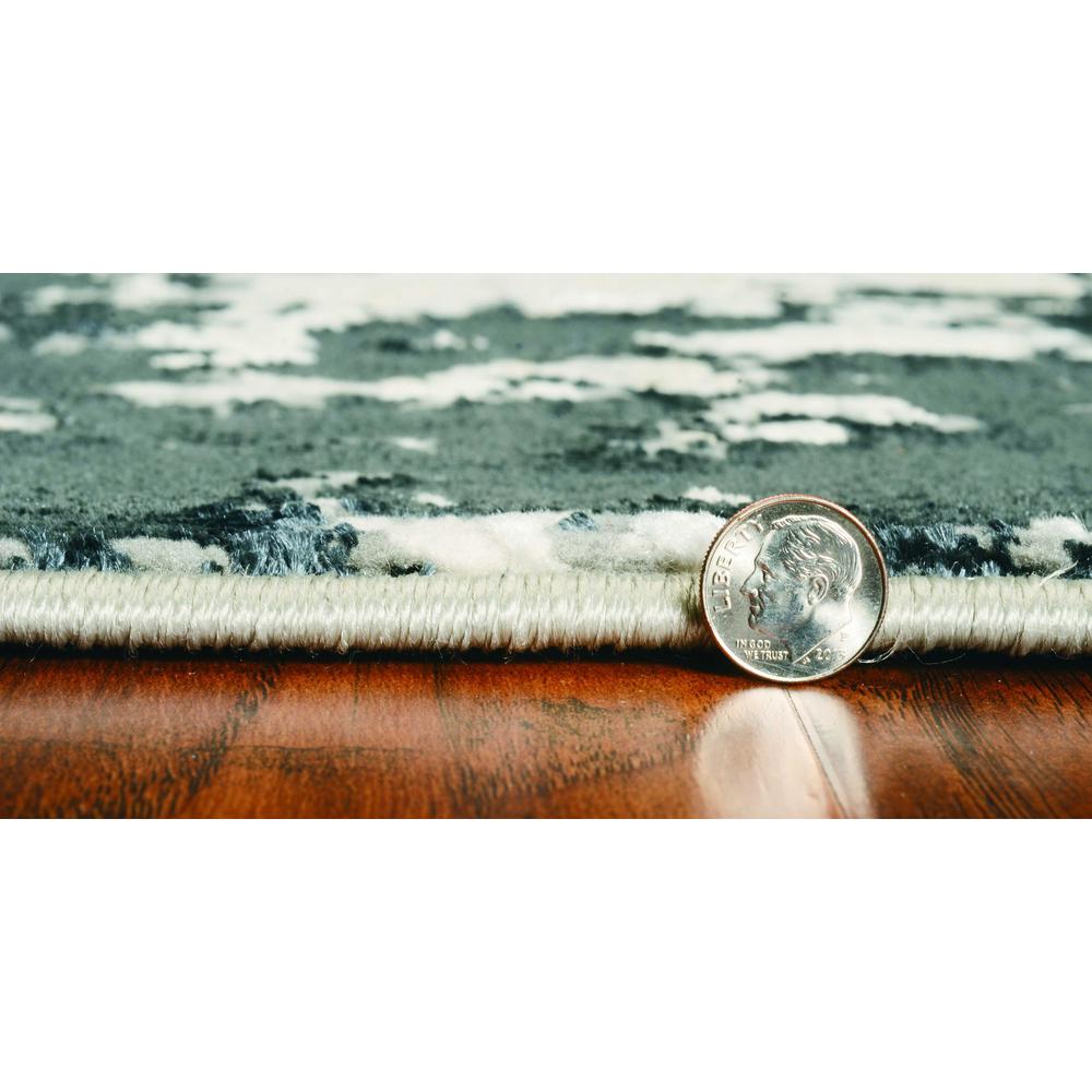 10'x13' Silver Charcoal Machine Woven Abstract Paint Splatter Indoor Area Rug - 350569. Picture 6