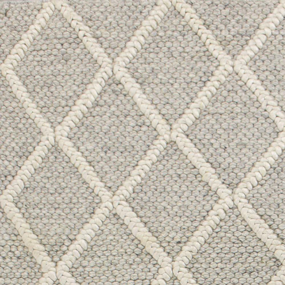 9'x13' Grey Hand Woven Diamond Pattern Indoor Area Rug - 350618. Picture 2