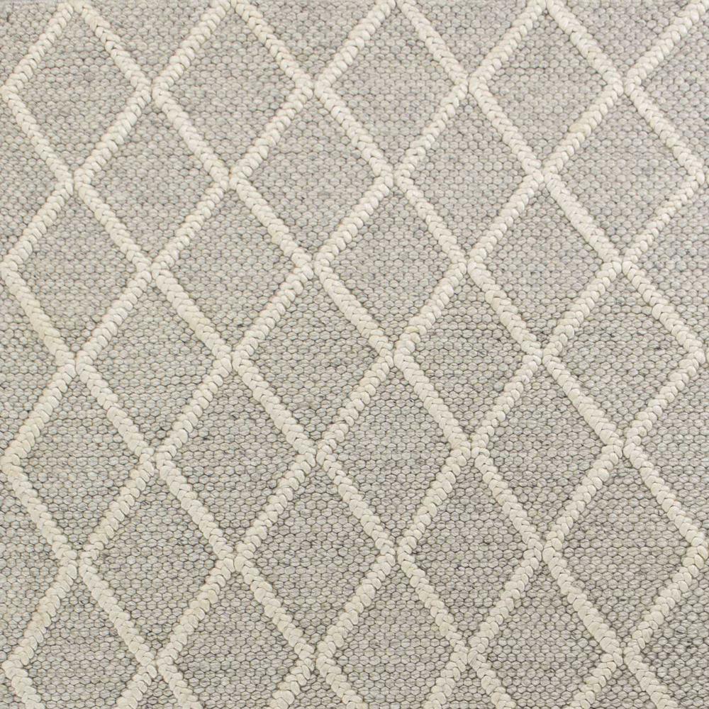 9'x13' Grey Hand Woven Diamond Pattern Indoor Area Rug - 350618. Picture 3