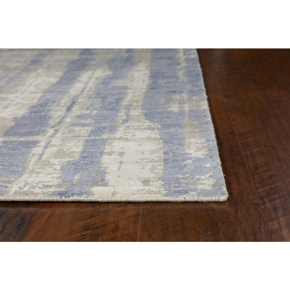 9'x13' Grey Blue Hand Loomed Abstract Brushstroke Indoor Area Rug - 350640. Picture 4