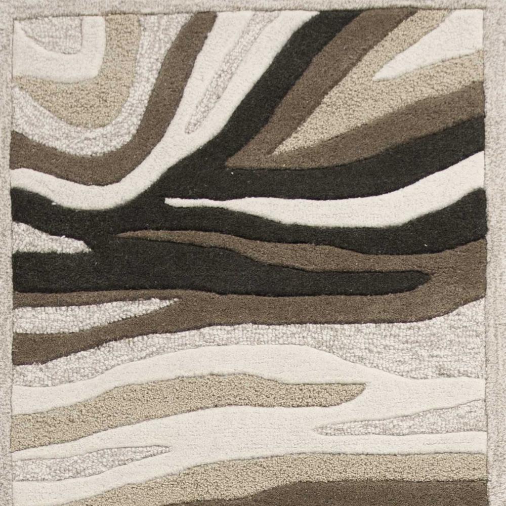 2' x 7' Natural Abstract Waves Wool Runner Rug - 352300. Picture 3