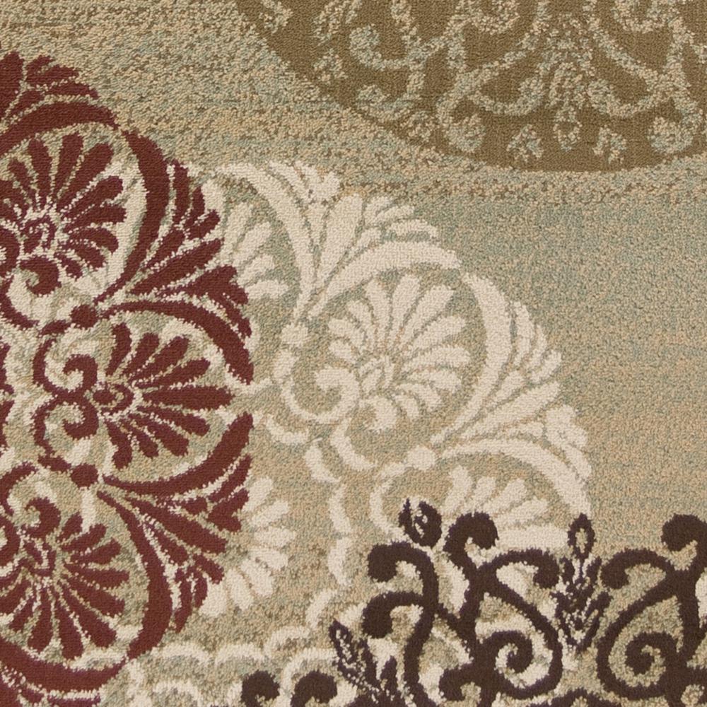 5'x8' Sage Green Machine Woven Floral Medallion Disk Indoor Area Rug - 352306. Picture 3
