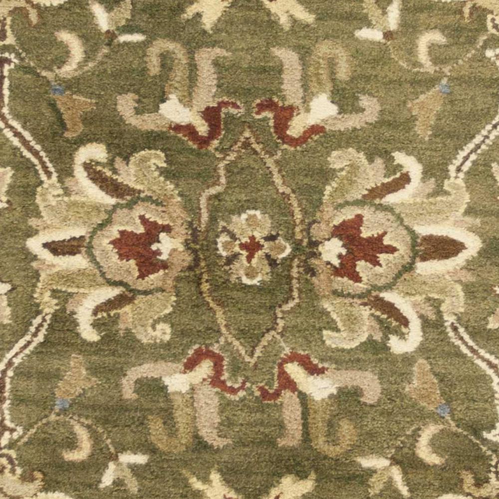 2' x 7' Emerald Green Floral Vine Wool Runner Rug - 352321. Picture 3