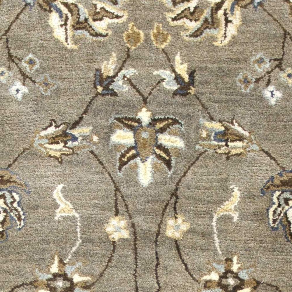 7' Grey Hand Tufted Wool Traditional Floral Indoor Area Rug - 352326. Picture 3