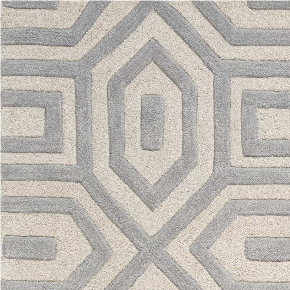 3'x5' Grey Hand Tufted Geometric Indoor Area Rug - 352352. Picture 3