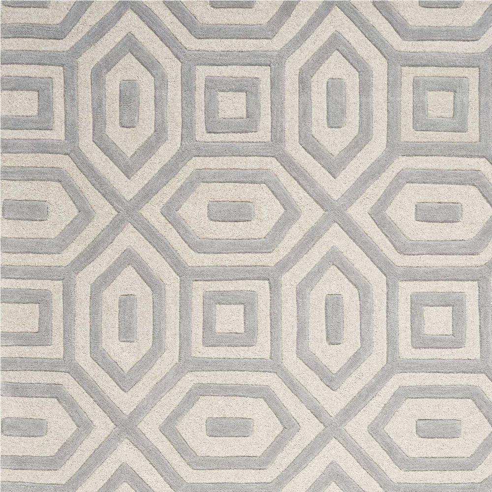 3'x5' Grey Hand Tufted Geometric Indoor Area Rug - 352352. Picture 4