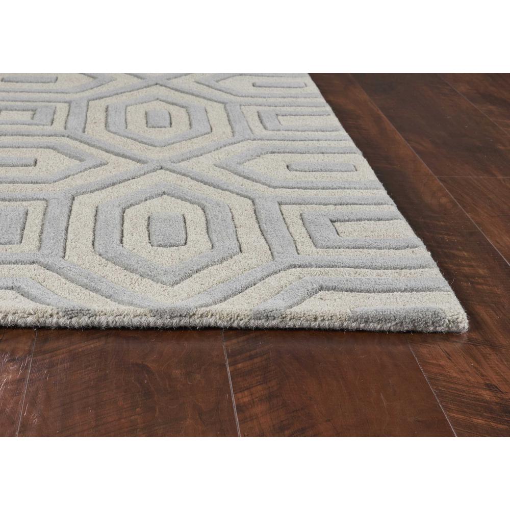 3'x5' Grey Hand Tufted Geometric Indoor Area Rug - 352352. Picture 5
