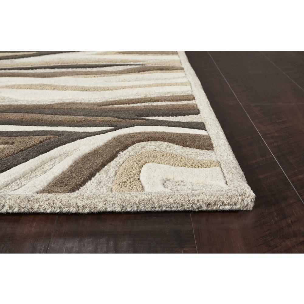 3'x5' Natural Beige Hand Tufted Abstract Waves Indoor Area Rug - 352356. Picture 2