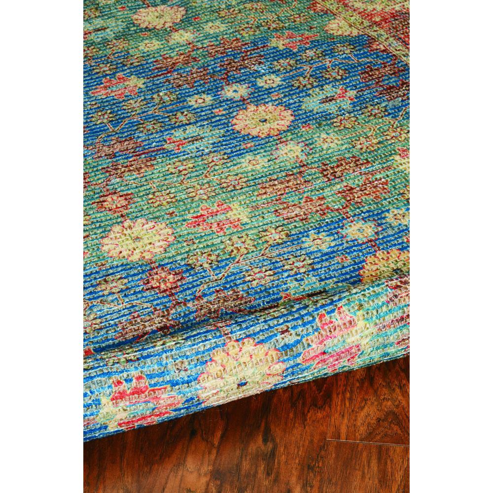 5'x7' Blue Red Hand Woven Floral Traditional Indoor Area Rug - 352369. Picture 5