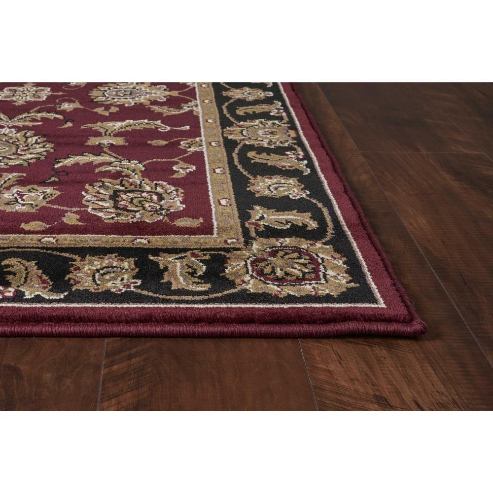 5'x8' Red Black Machine Woven Floral Traditional Indoor Area Rug - 352407. Picture 5