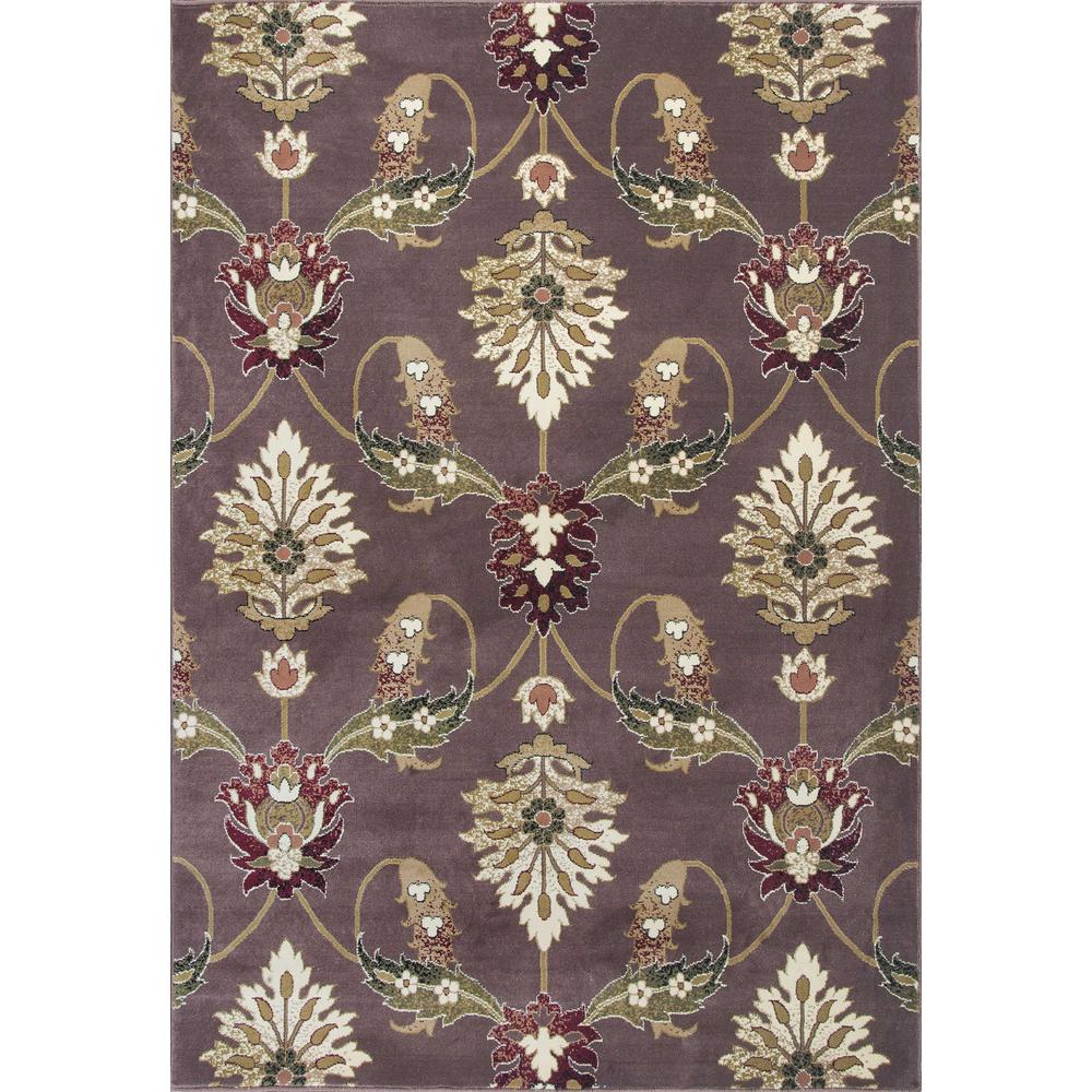 5' x 8' Plum Floral Vine Area Rug - 352412. The main picture.