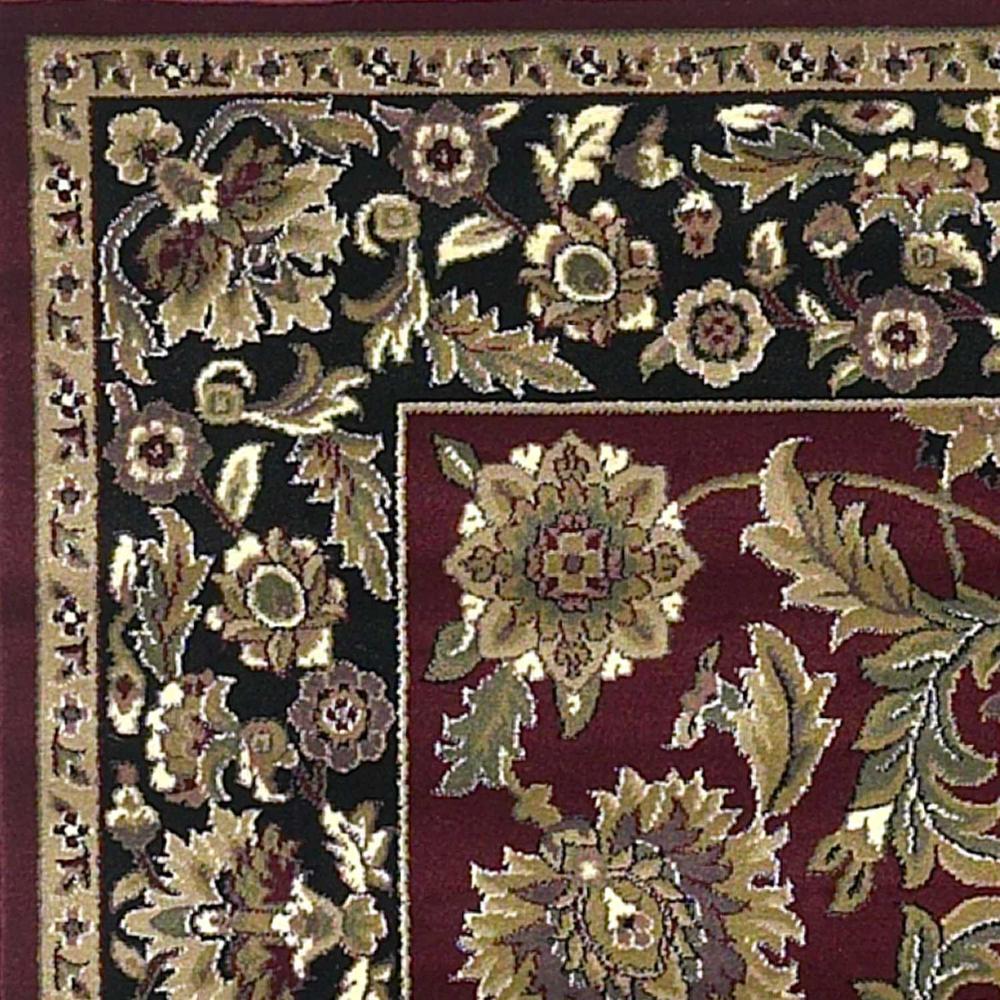 5' x 8' Red or Black Floral Bordered Area Rug - 352415. Picture 3
