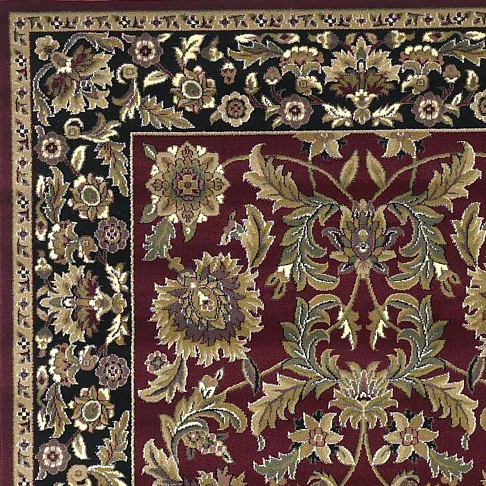 5' x 8' Red or Black Floral Bordered Area Rug - 352415. Picture 4