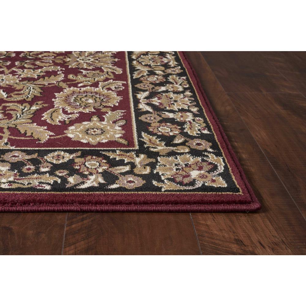 5' x 8' Red or Black Floral Bordered Area Rug - 352415. Picture 5