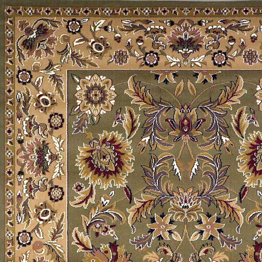 5' x 8' Green or Taupe Floral Bordered Area Rug - 352417. Picture 3