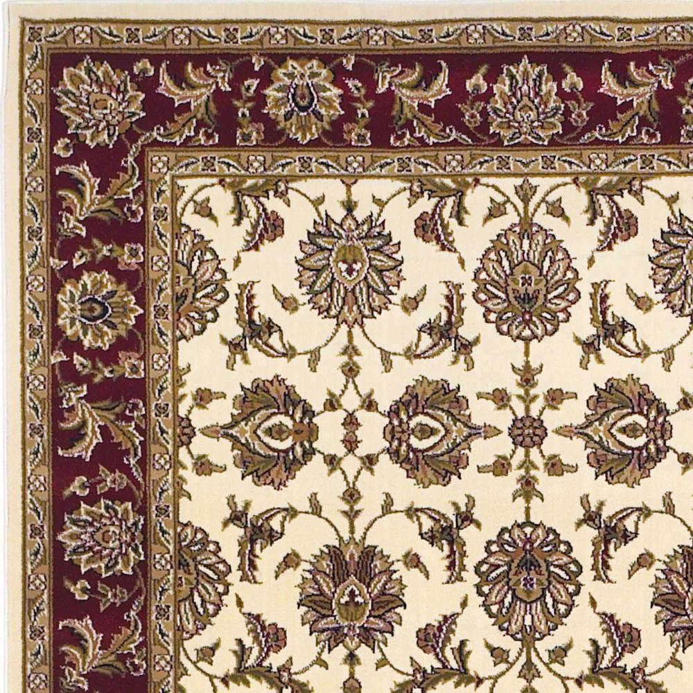5'x8' Ivory Red Machine Woven Floral Traditional Indoor Area Rug - 352420. Picture 3