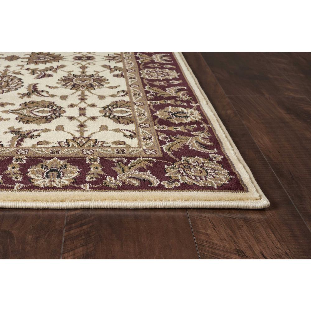 5'x8' Ivory Red Machine Woven Floral Traditional Indoor Area Rug - 352420. Picture 4
