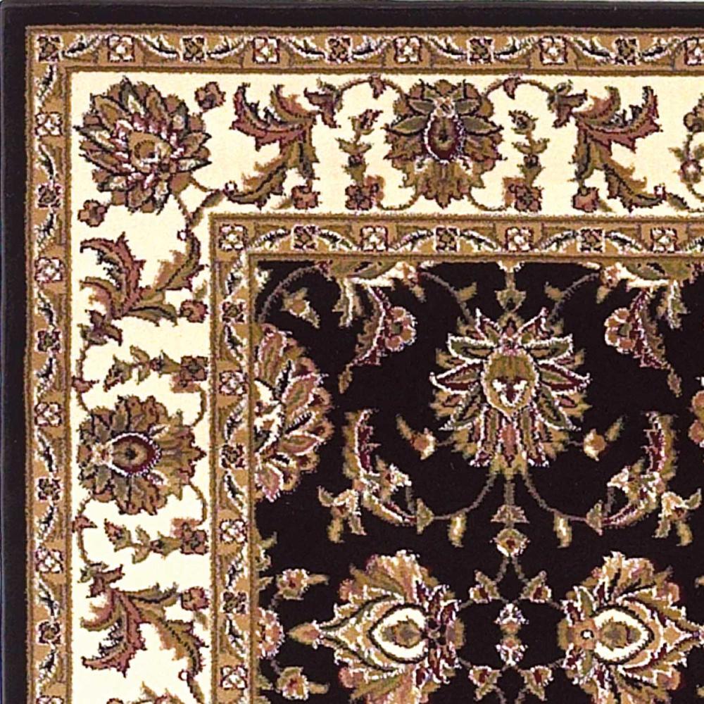 5' x 8' Black or Ivory Floral Bordered Area Rug - 352421. Picture 2
