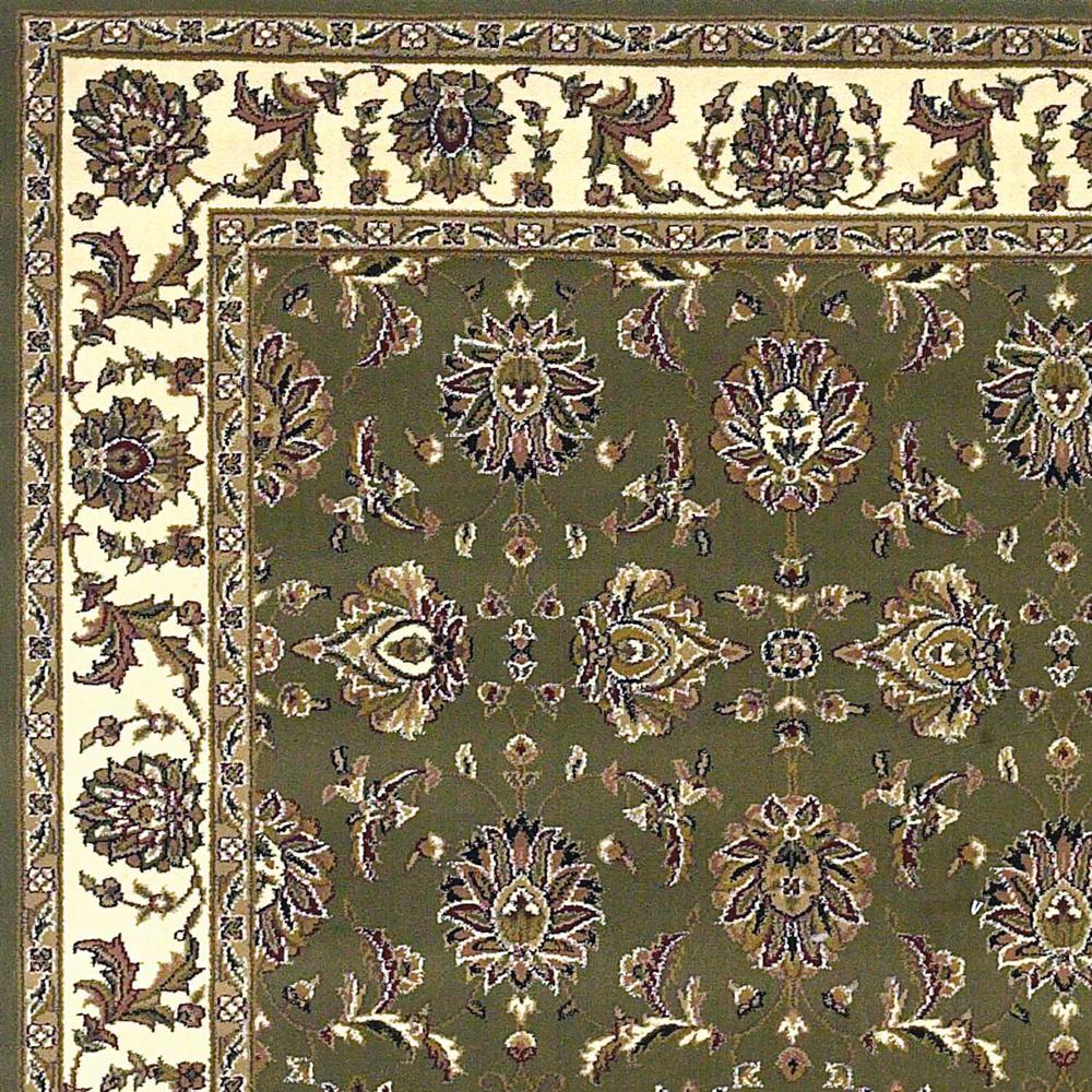 5'x8' Green Ivory Machine Woven Floral Traditional Indoor Area Rug - 352422. Picture 3
