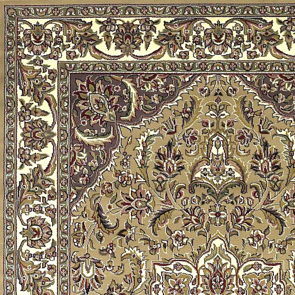 5'x8' Beige Ivory Machine Woven Floral Medallion Indoor Area Rug - 352426. Picture 3