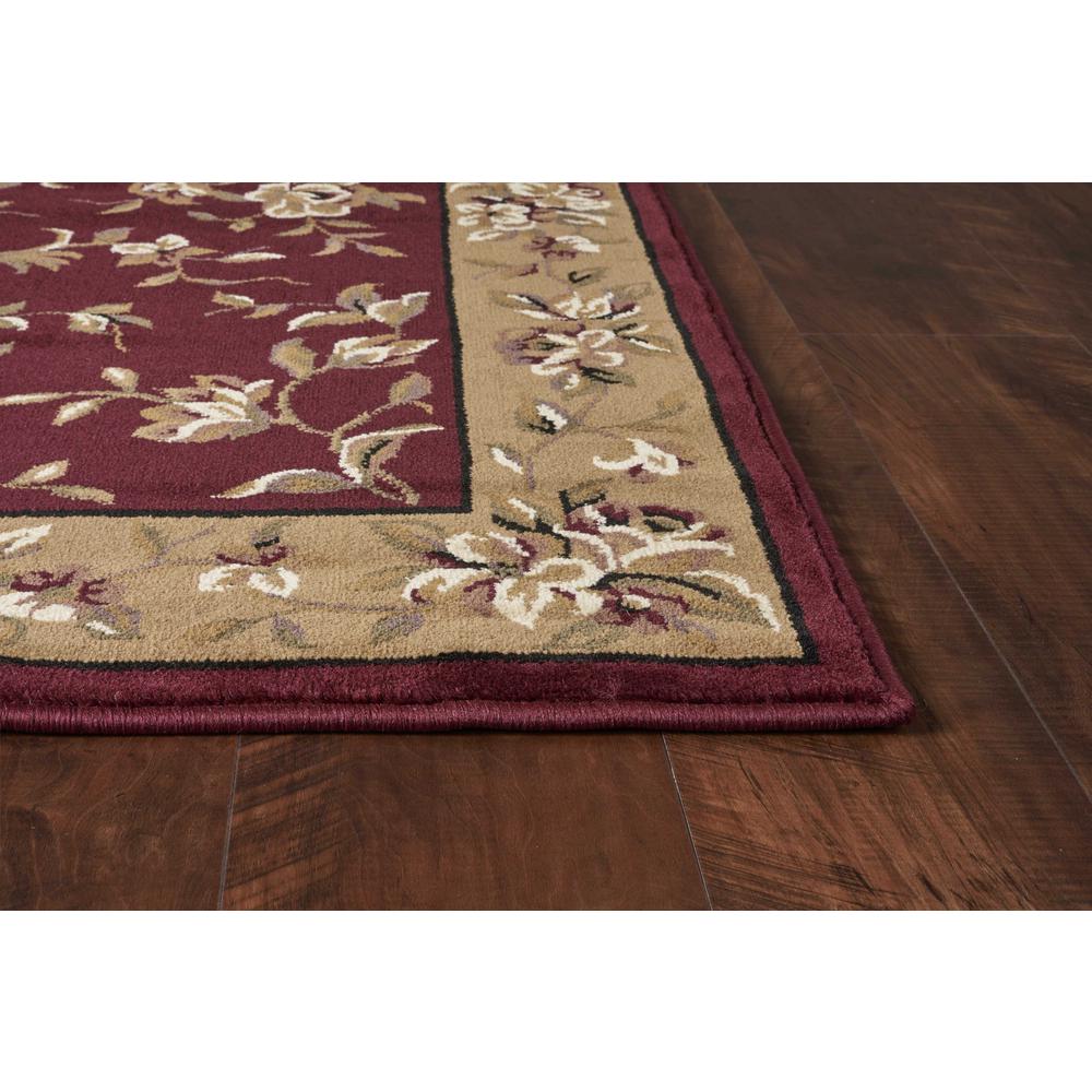 5' x 8' Red or Beige Floral Bordered Area Rug - 352430. Picture 4