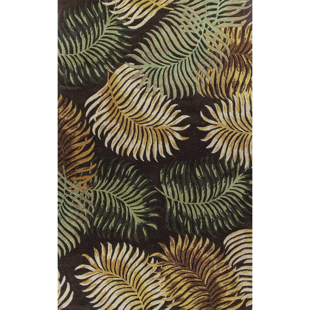 3' x 5' Espresso Fern Leaves Wool Area Rug - 352446. Picture 3