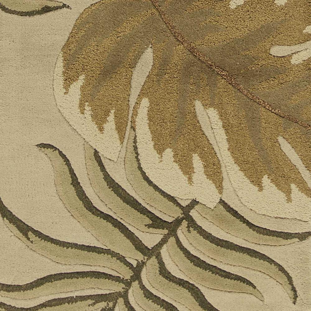 2' x 8' Sand Leaves Wool Runner Rug - 352476. Picture 3