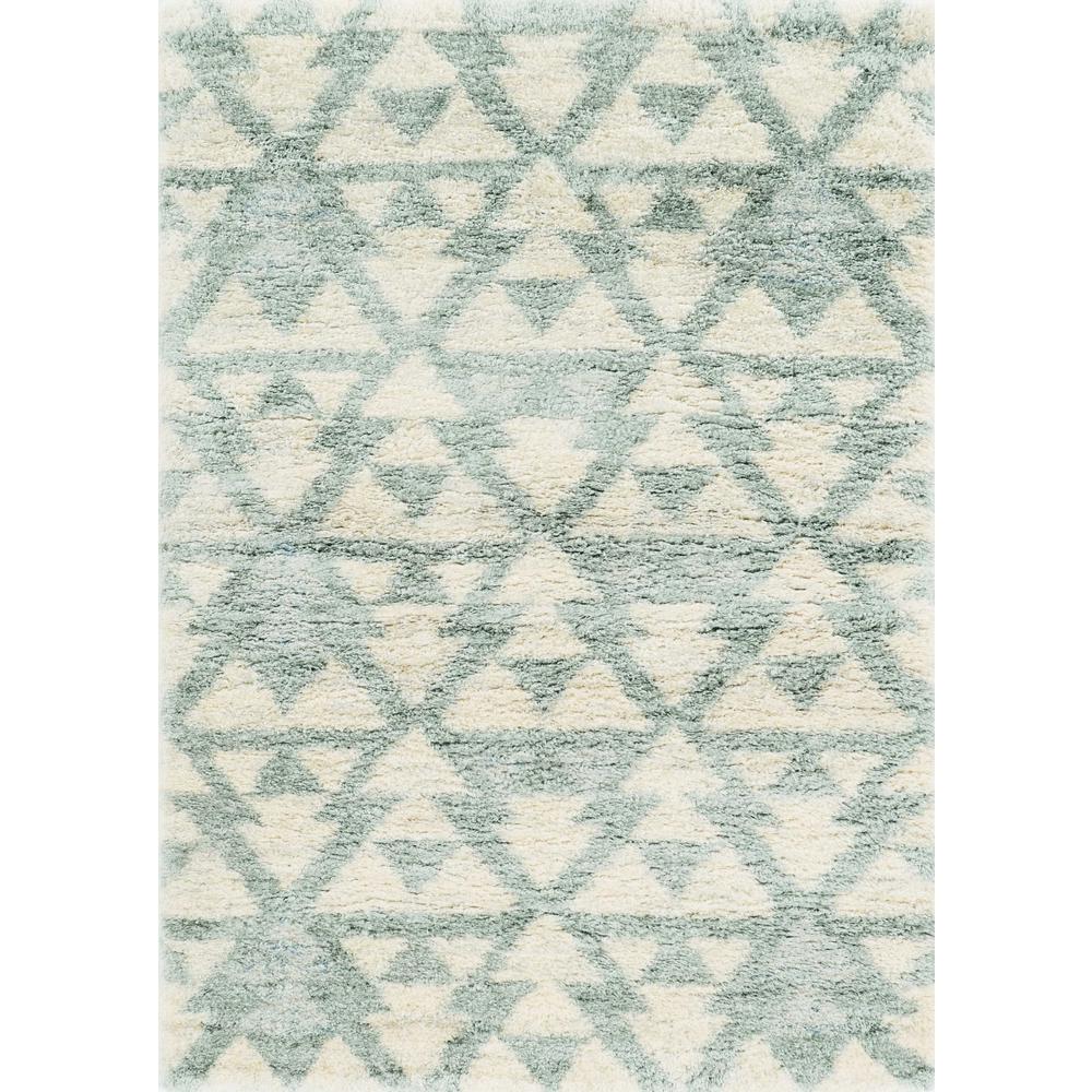 5' x 8' Ivory or Grey Geometric Triangle Indoor Area Rug - 352489. Picture 1