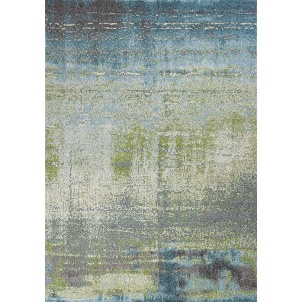 5' x 8' Blue or Green Abstract Indoor Area Rug - 352507. Picture 1