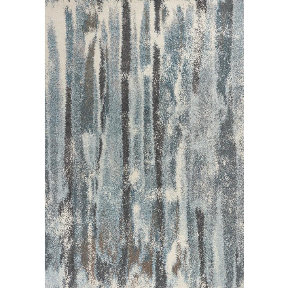 5' x 8' Teal Abstract Brushstrokes Indoor Area Rug - 352511. The main picture.