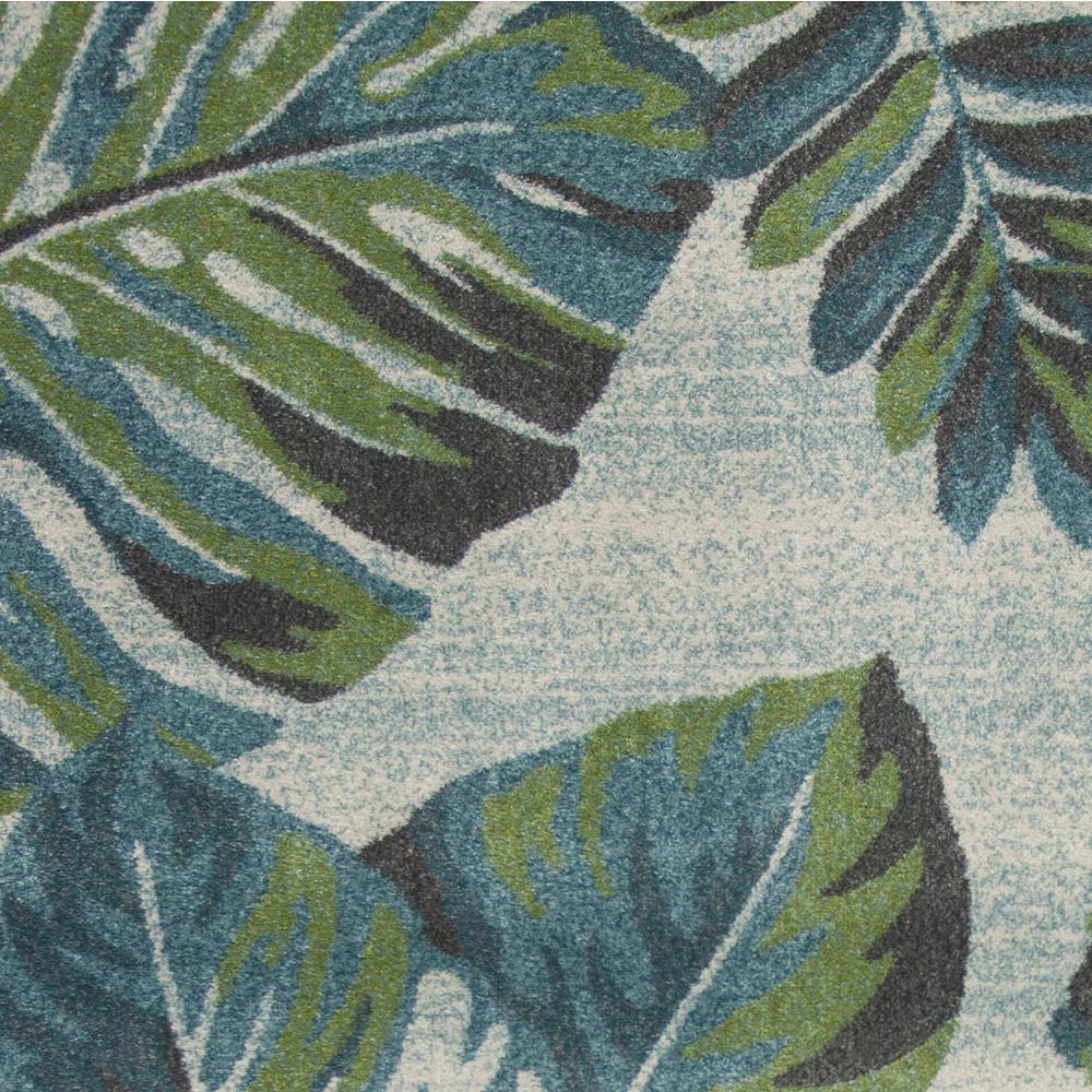 5' x 8' Teal or Green Tropical Leaves Indoor Area Rug - 352515. Picture 2