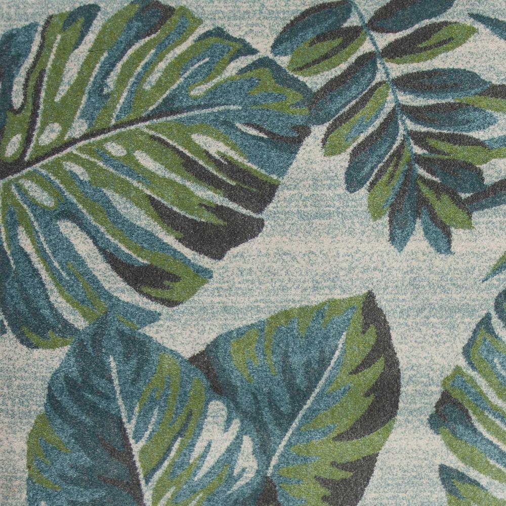 5' x 8' Teal or Green Tropical Leaves Indoor Area Rug - 352515. Picture 3