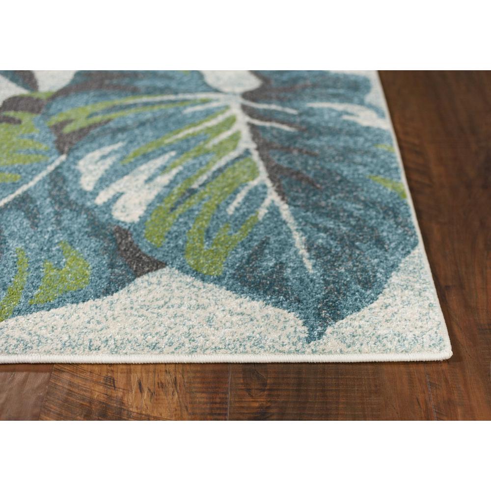 5' x 8' Teal or Green Tropical Leaves Indoor Area Rug - 352515. Picture 4