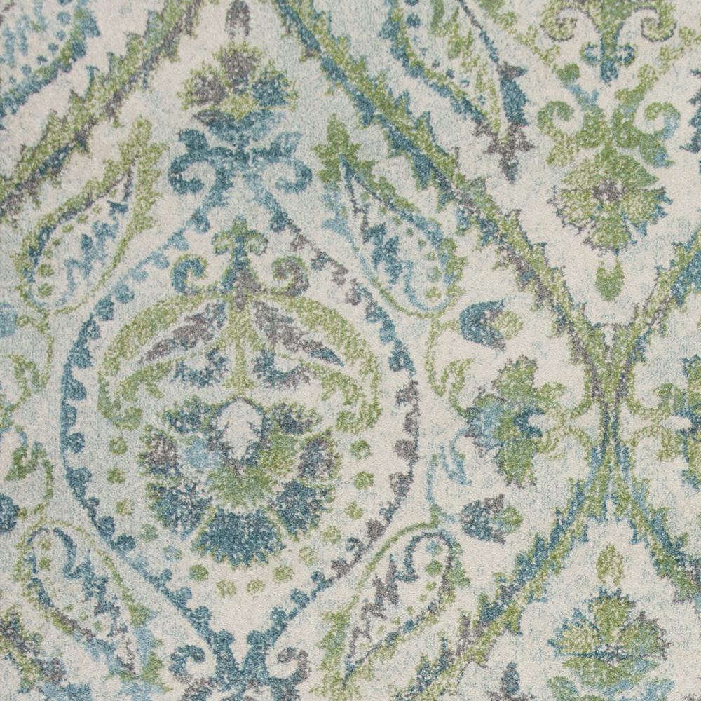 5' x 8' Ivory or Teal Tropical Parisian Indoor Area Rug - 352517. Picture 2