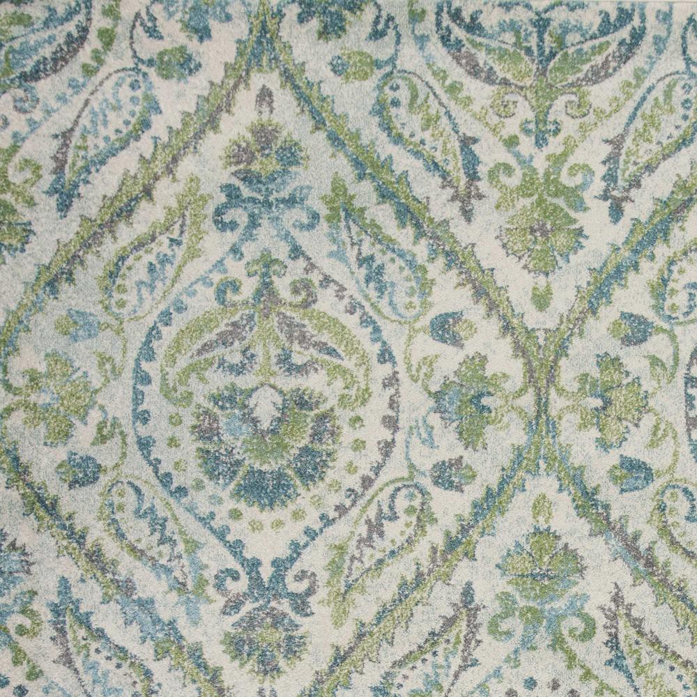 5' x 8' Ivory or Teal Tropical Parisian Indoor Area Rug - 352517. Picture 3