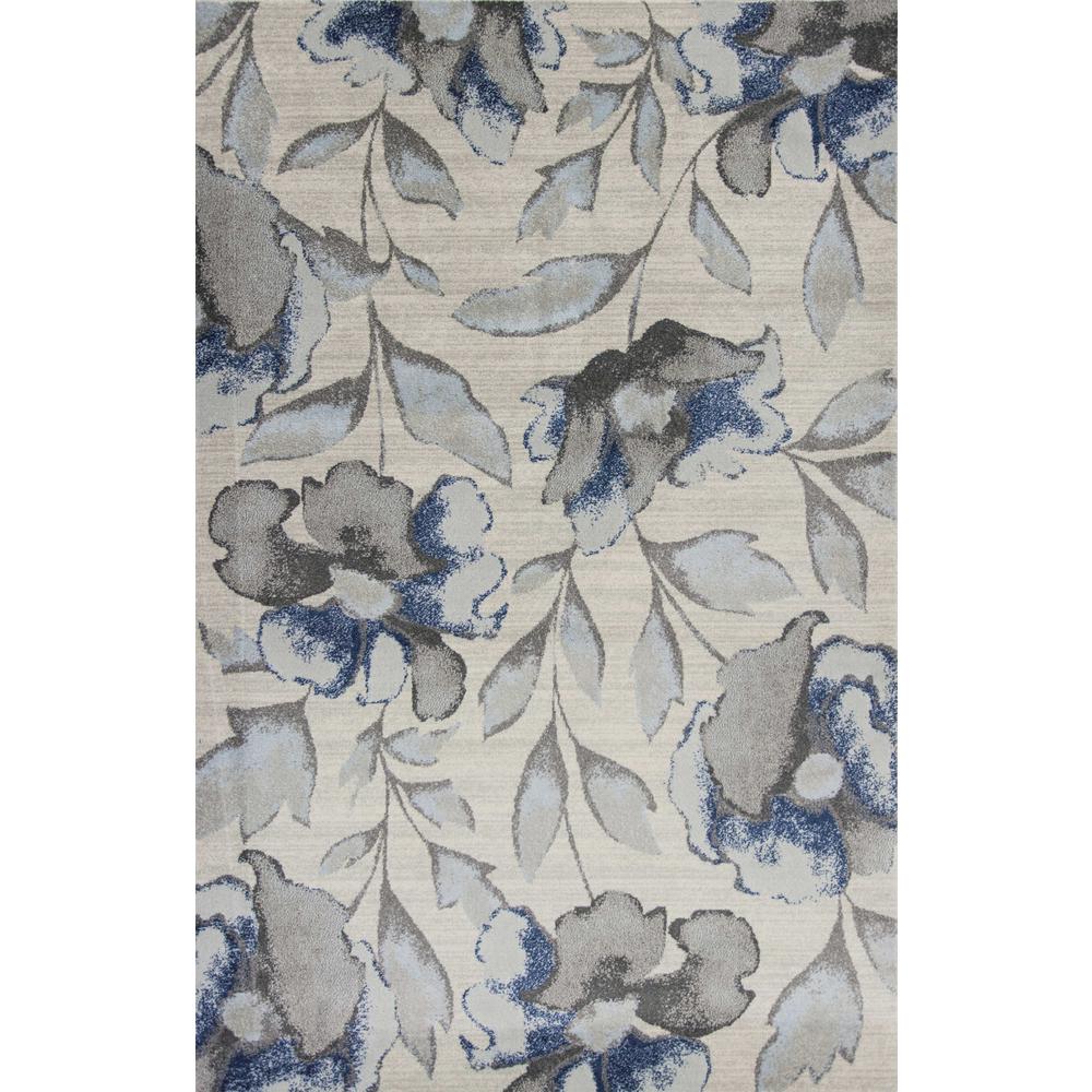 5' x 8' Grey or Blue Floral Indoor Area Rug - 352519. Picture 1