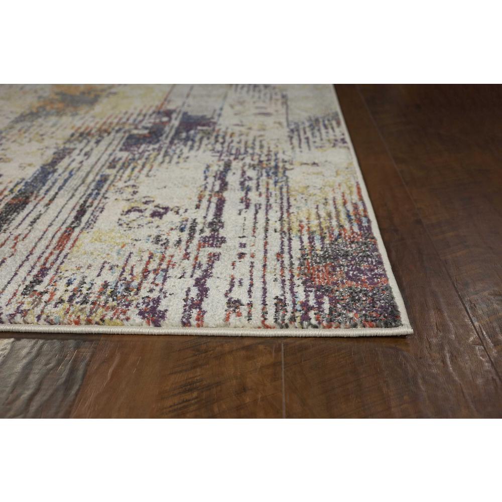 7' Round Champagne Abstract Indoor Area Rug - 352528. Picture 2