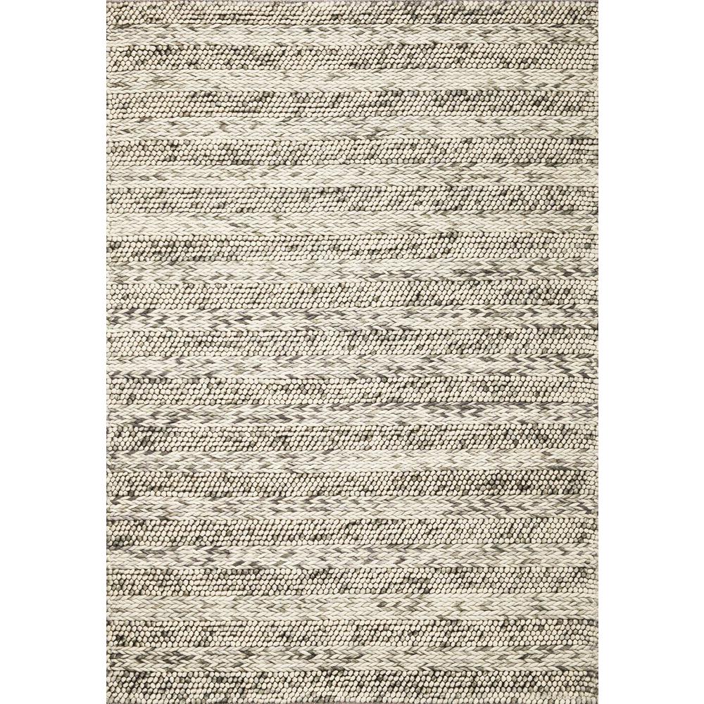 3' x 5' Grey Braided Wool Indoor Area Rug - 352533. Picture 1