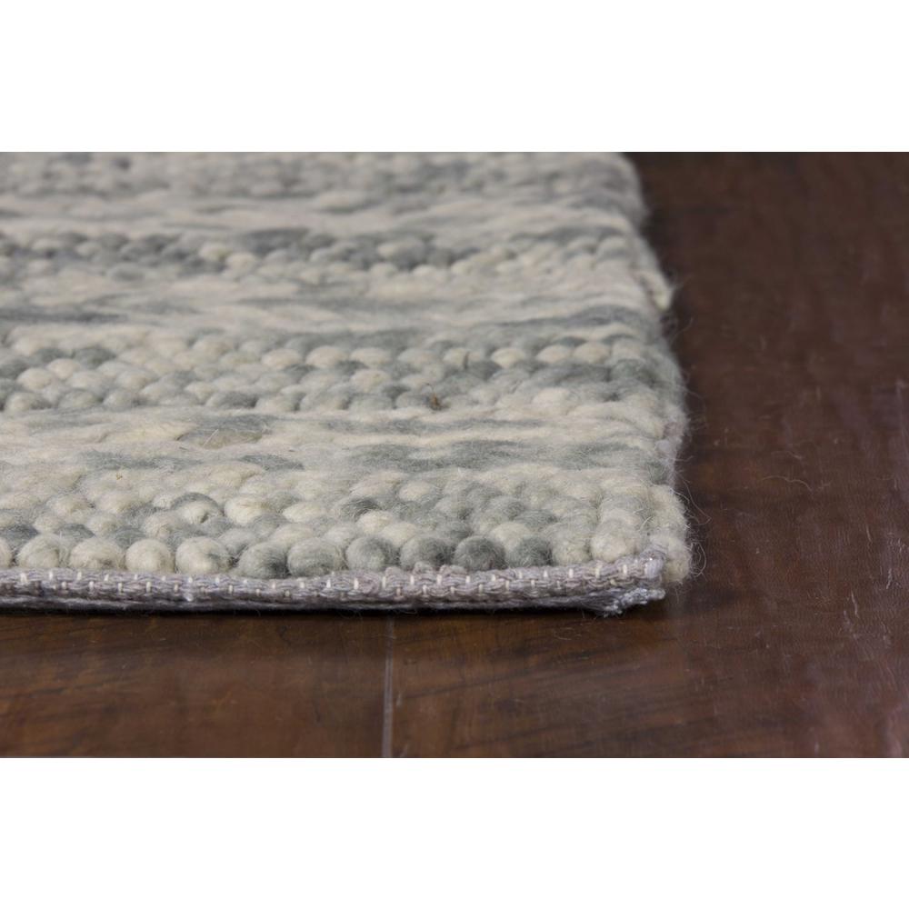 3' x 5' Grey Braided Wool Indoor Area Rug - 352533. Picture 5