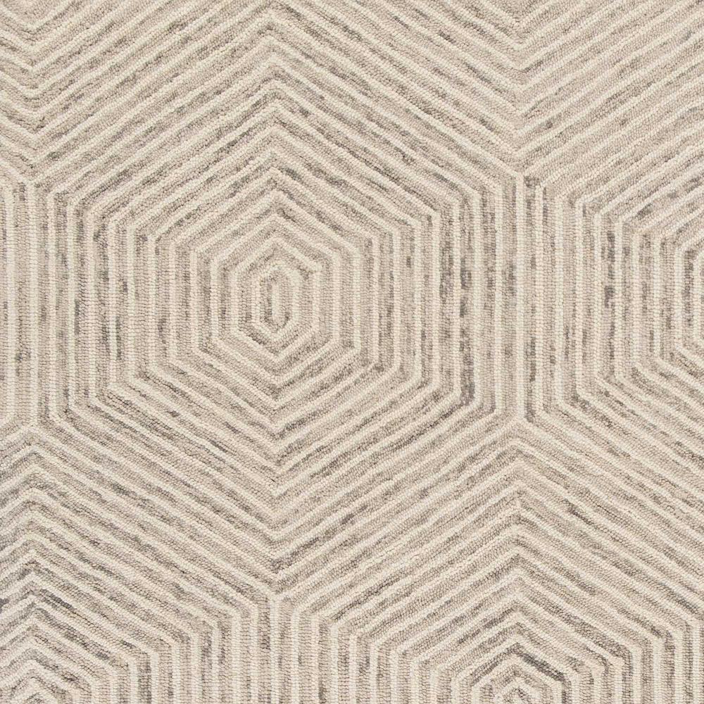 5' x 7' Ivory Geometric Hexagon Wool Indoor Area Rug - 352547. Picture 3
